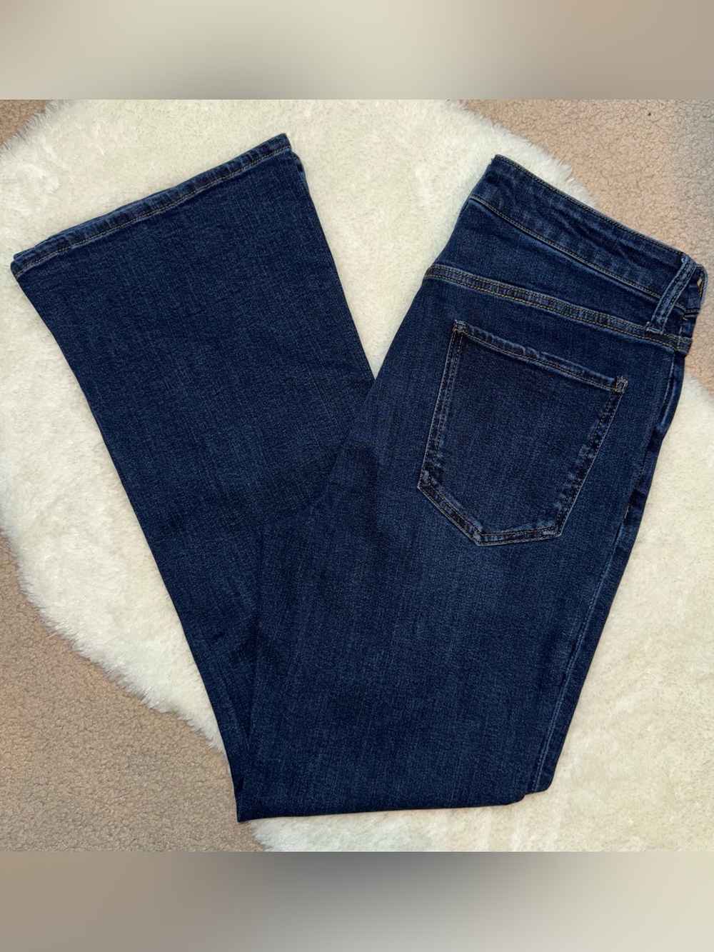 Quince Dark Indigo Flare Jeans Size 30